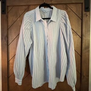 🆕 Rails Blue and White Striped Rails Janae Puff Sleeve Button Down Shirt XL